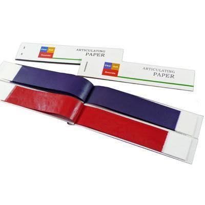 red and blue articulating papers